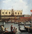 Canaletto Return of the Bucentoro to the Molo on Ascension Day (detail) painting